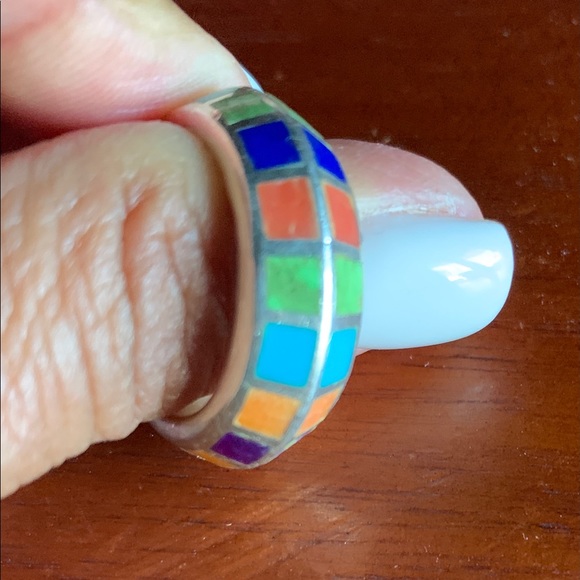 Multicolored SS925 ring🌸🌼✨🌈🌺 - Picture 6 of 6